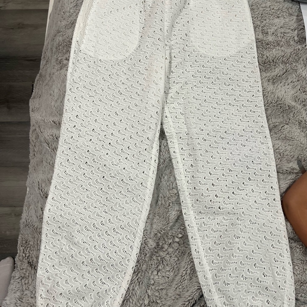 Tory Burch White Eyelet Pants
